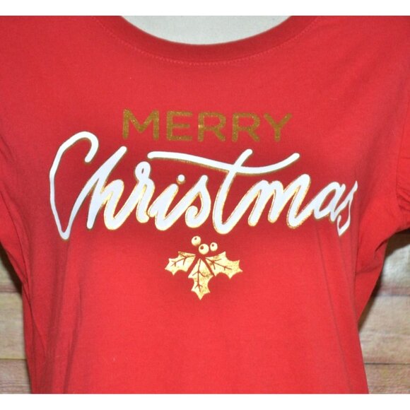 Great Christmas Theme Lot of Holiday Time Ladies Tees T-Shirts Size L 12-14 - Picture 5 of 12